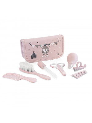 Miniland- Beauty-case con 7 accessori Rosa